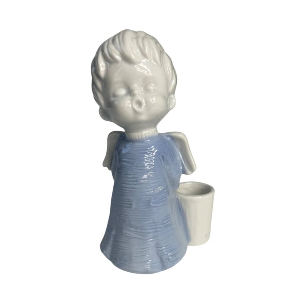 Colonial Candle Vintage Ceramic Singing Angel Candle Stick Holder Christmas
